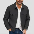 Veste en laine gris anthracite pour homme avec revers pour un look d'hiver chic. - S / Hauts / Noir