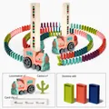 Juego de tren de dominó eléctrico rosa cereza incluye 60 piezas de colores - Electric Train Set (X006) / Paquete de 60 Piezas / Rosa Macarrón
