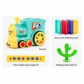 Electric automatic domino train toy set with 100 colorful dominoes and accessories - Electric Domino Car Set (100 Dominoes + Cactus + Magazine) / 100pcs Pack / Mint Green