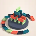 Set de bloques de dominó coloridos para apilamiento creativo y juego educativo infantil - Domino Blocks Only (Without Train) / Juego de 60 piezas / Multicolor
