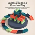 Colorful domino blocks set for creative stacking and children's educational play - Domino Blocks Only (Without Train) / 60-piece Set / Colorful