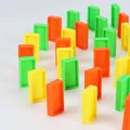 Vibrant colorful plastic dominoes set accessories for children's educational toy train - Domino Blocks Only (Without Train) / 100 Pieces / Colorful