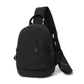 Multifunktionale leichte schwarze Brusttasche aus Nylon für Reisen und Outdoor-Sport - Schwarz