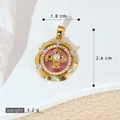 Pendentif goutte d'huile rose et perle d'imitation dorée, largeur 1,8 cm et poids 3,2 g - Pendentif Fleur de Croix Émail Rose (SMP53248)