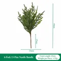Artificial Norfolk pine branch for Christmas decor, 45cm soft touch greenery - Pine Needle Bundle / 13 Forks