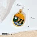 Pendentif peinture à l'huile émaillé style Monet avec fausse perle, poids 3,6 g - Pendentif Perle de Blé Style Peinture (SMP53240)