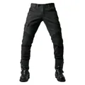 Durable men's black motorcycle cargo pants with reinforced knee protection and armor - 4XL / Bottoms / Black
