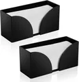 Black acrylic rectangular napkin holder with U-shaped cutout for bathroom or kitchen use - V-Shaped Gap / 2 Pcs/Set / Black