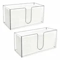Transparent acrylic tissue holder with U-shaped notch for easy access and organization - U-Shaped Gap / 2 Pcs/Set / Clear