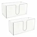 Transparent acrylic tissue holder with U-shaped notch for easy access and organization - U-Shaped Gap / 2 Pcs/Set / Clear