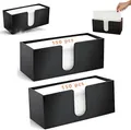 Black acrylic tissue box holder with U-shaped cutout for 150 pieces of paper - U-Shaped Gap / 2 Pcs/Set / Black