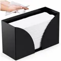 Black acrylic rectangular tissue holder with U-shaped cutout for bathroom kitchen - V-Shaped Gap / 1 Piece / Black