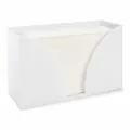 Modern acrylic tissue box holder with U-shaped cutout design for bathroom and kitchen - V-Shaped Gap / 1 Piece / White