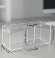Clear acrylic rectangular tissue box with U-shaped opening for easy dispensing - U-Shaped Gap / 1 Piece / Clear