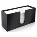Modern black acrylic rectangular tissue dispenser box with convenient U-shaped opening slot - U-Shaped Gap / 1 Piece / Black