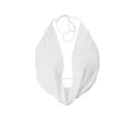 Sexy white halter neck deep V-cut stretchy backless crop top vest for women summer clubwear - L / Tops / White