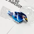 Close-up of a cute cartoon blue jay bird hair claw clip made of glossy PVC material. - Blue Bird Style (LH-PVCZJ-3) / Large Claw Clip / Blue