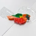 Farbenfrohe Haarklammer in Vogelform mit Acetat-Finish und Papageien-Design - Orange-Roter Adler Stil (LH-PVCZJ-3)
