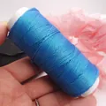 Detailed view of 0.5mm high-gloss blue waxed thread for DIY handmade jewelry weaving - 6-Strand / Starry Cloud Flat Waxed Cord (75829) / Dark Blue