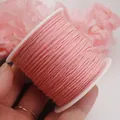 Detailierte Makroaufnahme von 0,8 mm rosa handgedrehtem Baumwollfaden für DIY-Schmuck - 0.8mm / Rosa