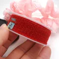 Red gold-wrapped core cotton braided cord on spool for DIY jewelry making crafts - Approximately 1.2mm / Red 03 with Gold