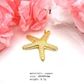 Detailed macro view of a golden copper starfish pendant with size and weight parameters - Relief Starfish Pendant (5) / Pendant Only (Without Chain)