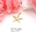 Macro view of gold-plated copper starfish pendant showing intricate dotted texture details - Granular Starfish Pendant (7) / Pendant Only (Without Chain)