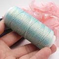 0.5mm light blue flat waxed cord with gold metallic shimmer for DIY jewelry making - 6-Strand / Starry Cloud Flat Waxed Cord (75878) / Azure Green