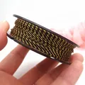 Macro view of 0.8mm gold-threaded braided Milan rope for DIY jewelry making - Approx 1.5mm (0.8mm Style) / Dark Coffee