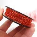 Detailed view of 0.8mm red and gold twisted cotton rope for DIY jewelry and necklaces. - Approx 1.5mm (0.8mm Style) / Red