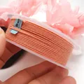Peach braided cotton cord with gold metallic thread for DIY jewelry making - Approximately 1.2mm / 11# Pink Orange with Gold