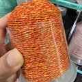 Detaillierte Nahaufnahme von 1,2mm bunter rot-gelber unelastischer Baumwollschnur für Bastelarbeiten - Nr. 4 Ca. 1,2mm / Red and Yellow Mixed