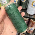 Close-up of green and gold 0.4mm metallic braided wax cord for DIY jewelry making - 0.5mm / Dark Green (XK01)