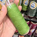 Close-up of green 0.5mm waxed thread with gold glitter for DIY handmade jewelry making - 0.5mm / Green (XK03)