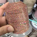 Nahaufnahme von 1,2 mm mehrfarbiger geflochtener Baumwollschnur für DIY-Schmuck - Nr. 4 Ca. 1,2mm / Bunt