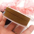 Gold-flecked brown cored cotton braided cord for DIY jewelry making - Approximately 1.2mm / 14# Brownish Tan with Gold