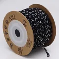 Schwarz-weißer 4-strängig geflochtener Baumwollfaden für DIY-Quasten und Schmuckherstellung - Viersträngige Spirale (A01#) / Ca. 2,0 mm / Schwarz-Weiß gestreift