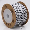 Langlebige schwarz-weiß gemusterte 4-lagige Baumwollschnur für DIY-Schmuck und Basteln - Schwarz-Weiß Stil (A02#) / Ca. 2,0 mm / Schwarz-weiß kariert