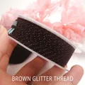 Dark brown cotton cord with gold metallic thread for DIY handmade jewelry making crafts - Approximately 1.2mm / 16# Dark Brown with Gold