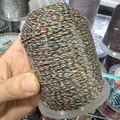Nahaufnahme von 1,2mm buntem handgeriebenem Baumwollfaden für DIY-Schmuckherstellung - Nr. 4 Ca. 1,2mm / Siebenfarbig gemischt