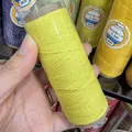 Close-up of yellow 0.5mm braided wax thread with gold glitter for DIY jewelry - 0.5mm / Lemon Yellow (XK09)