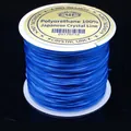 Cordón de cristal elástico plano azul de alta calidad para cuentas de joyería en carrete - 0.6mm / Azul marino