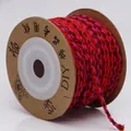 Vibrant red and purple 4-strand braided cotton cord for DIY jewelry and tassel making - A10# / Approx. 2.0mm