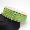 Detail view of 1.5mm yellow and turquoise dragon pattern braided cord for jewelry. - Yellow and Blue Dragon Cord (10#) / 1.5mm (10 Meters/Roll)