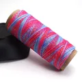 0.5mm starry ombre waxed cord for DIY jewelry braiding in pink and blue metallic finish - 6-Strand Approx 0.5mm / Pink Purple Blue Gradient (C110)
