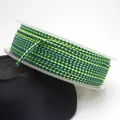 Detailed macro view of 1.5mm braided dragon pattern cord in lime green and blue - Lime Green and Dark Blue Dragon Braided Cord (12#) / 1.5mm x 10 Meters Per Roll