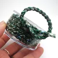Detailansicht der 5mm Drachenmuster-Geflechtschnur mit Goldfaden für Schmuckdesign. - Dunkelgrün Space-Dyed (BZS03) / Ca. 2,0 mm / Nr.04