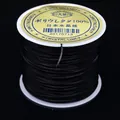 Hilo de cristal elástico japonés plano negro para abalorios y joyas DIY artesanas - 0.6mm / Negro