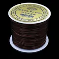 Hilo de cristal elástico plano marrón oscuro duradero para abalorios y joyería DIY - 0.6mm / Café Oscuro