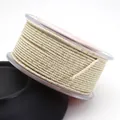 Detail view of 1.5mm cream Milanese cord with gold thread accents for jewelry making DIY projects - Approx. 1.5MM / Off White